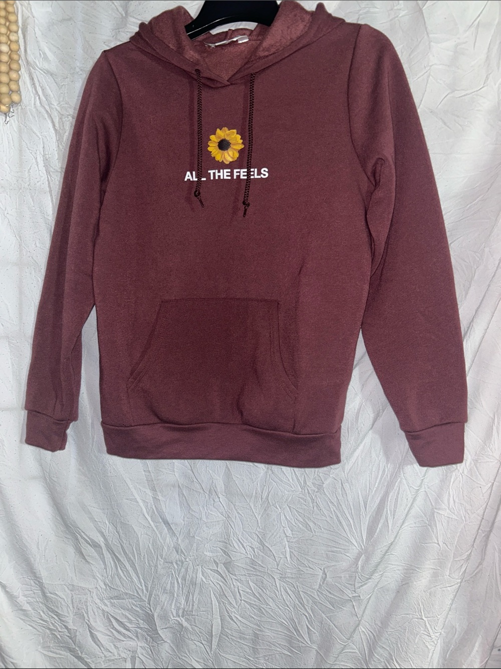 All The Feels Maroon Hoodie size medium excellent condition.